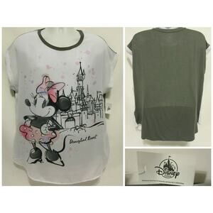 Authentic Disney Parks Merch Womens XL Minnie Mouse Disneyland Resort Top Blouse